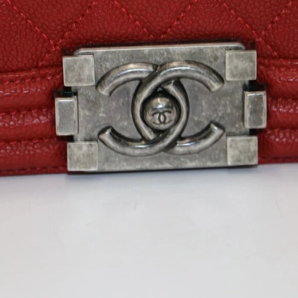 CHANEL Caviar Quilted Medium Boy Flap Dark Red 23141707 - Picture 11 of 16